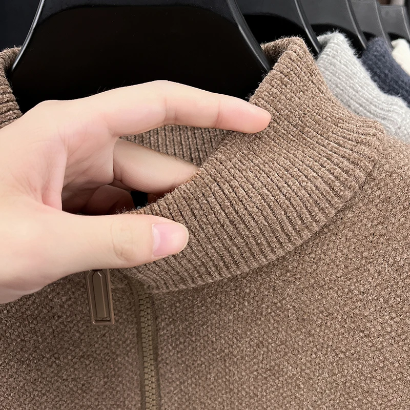 Luxusmarke Herrenpullover Winter Neu Verdickter Warmer Rollkragenpullover Mode Klassischer Paul Pony Bestickter Samt-Strickpullover – Detail 21