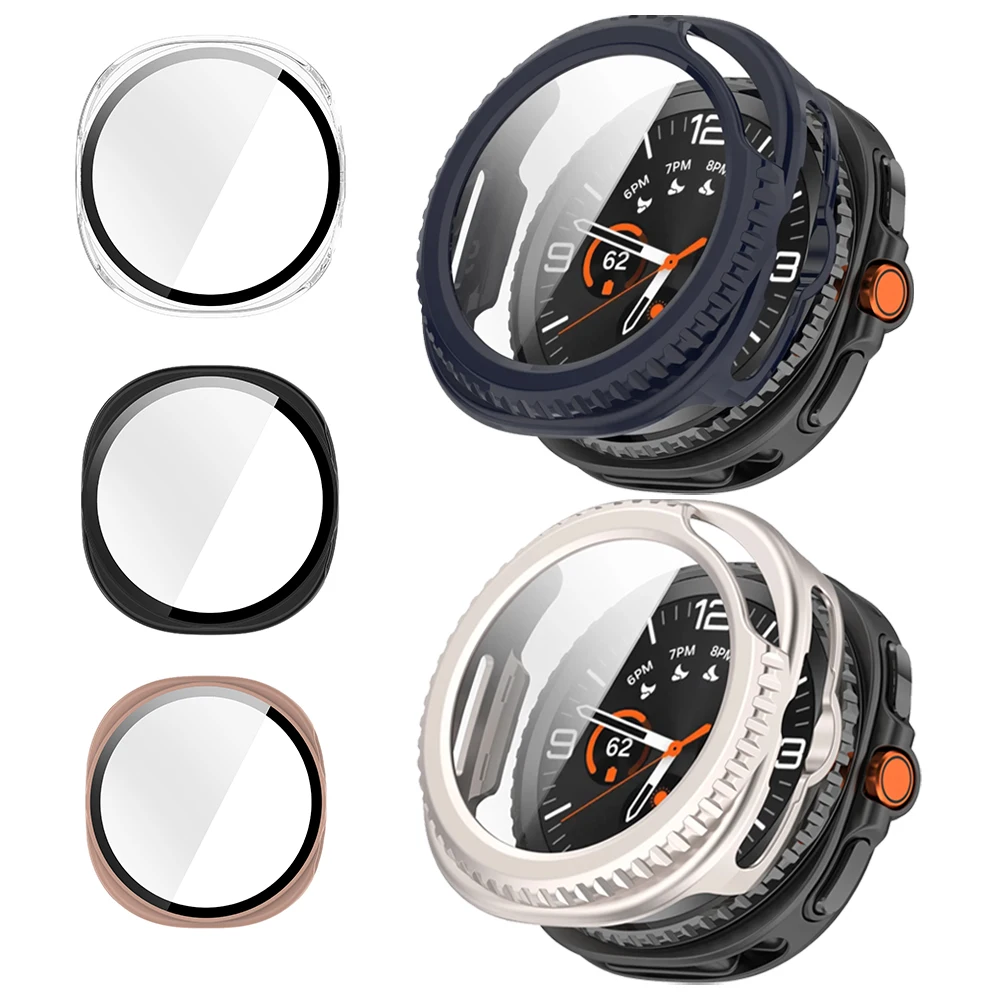 Vidro + capa para samsung galaxy watch 8 clássico 46mm 40mm 44mm protetor de vidro temperado para galaxy watch 8 ultra 47mm