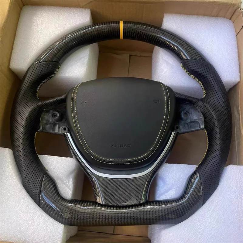 For BMW GT F10 F11 F07 F18 F06 F12 F13 F01 F02 F03 F04 5 6 7 Series Custom Carbon Fiber Leather Steering Wheel