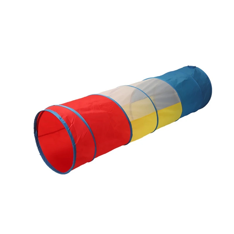 HW-elBoy fille enfants jouent Tunnel pliable tente rampante tout-petits jeu extérieur maison maternelle 48x180 cm Style: moitié