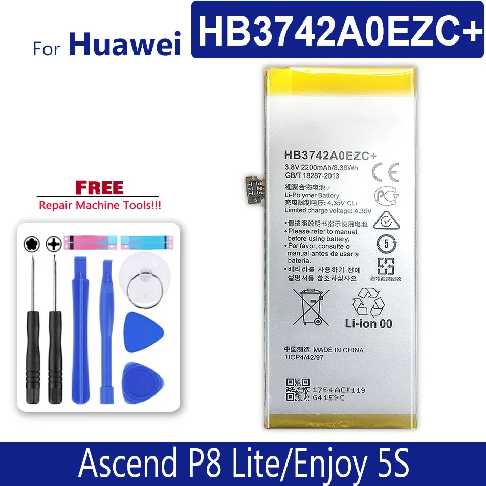 Мобильный аккумулятор HB3742A0EZC + 2200 мАч для Huawei Ascend P8 Lite GR3 2016 Φ L22 L23 L01 L03 L13