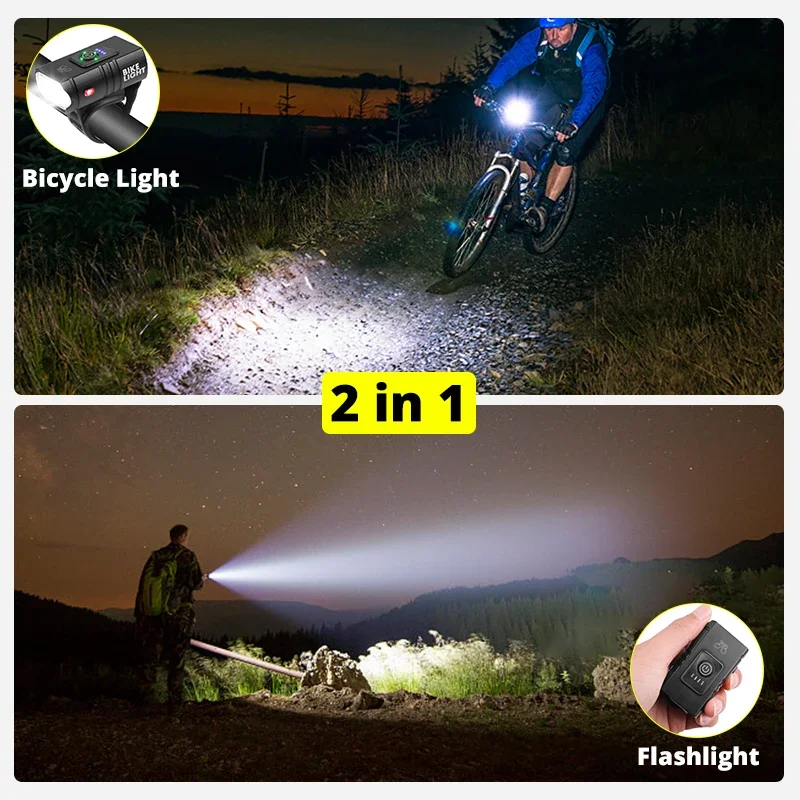 3PCS T6 LED Bike Light 1000Lumen Front Bicycle Light Rechargeable Lanterna Bicicleta 1200maH Cycling Rear Flashlight Lamp