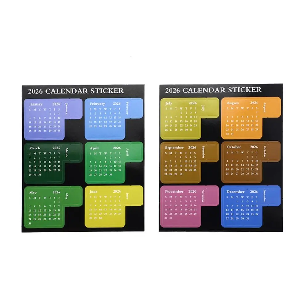 NEW DIY 2026 Calendar Stickers Multi-functional Colorful Schedule Stickers Durable Removable Planner Stickers Office
