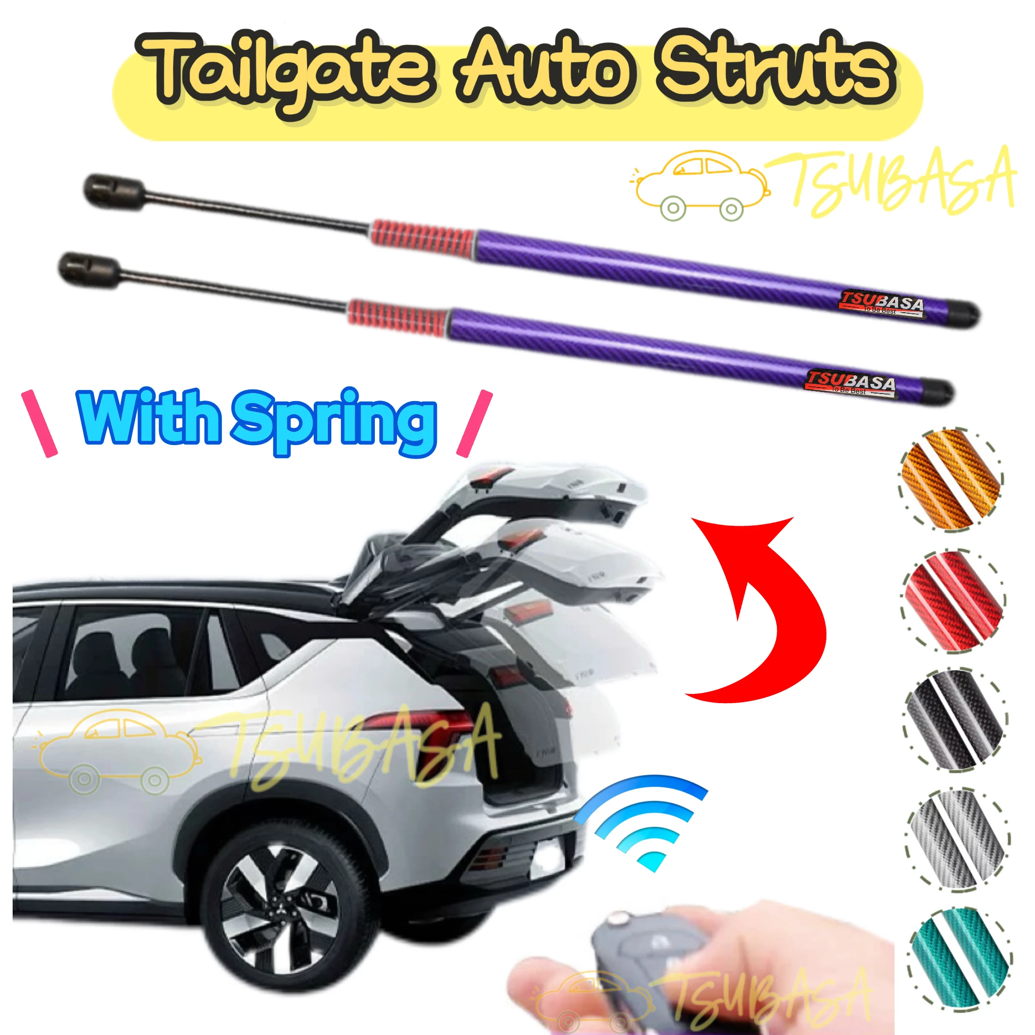 Auto Struts With Springs For  Opel/Vauxhall Antara (L07) 2006-2015 Rear Tailgate Trunk Boot Lift Supports Shock Damper