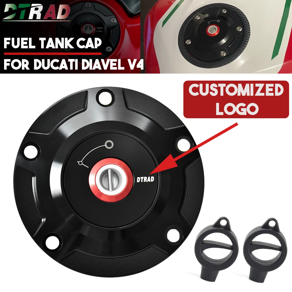 New For DUCATI Diavel V4 2023 Streetfighter V2 Panigale 1199 1299 899 959 CNC Motorcycle Fuel Gas Tank Cap With Key Airbox Cover