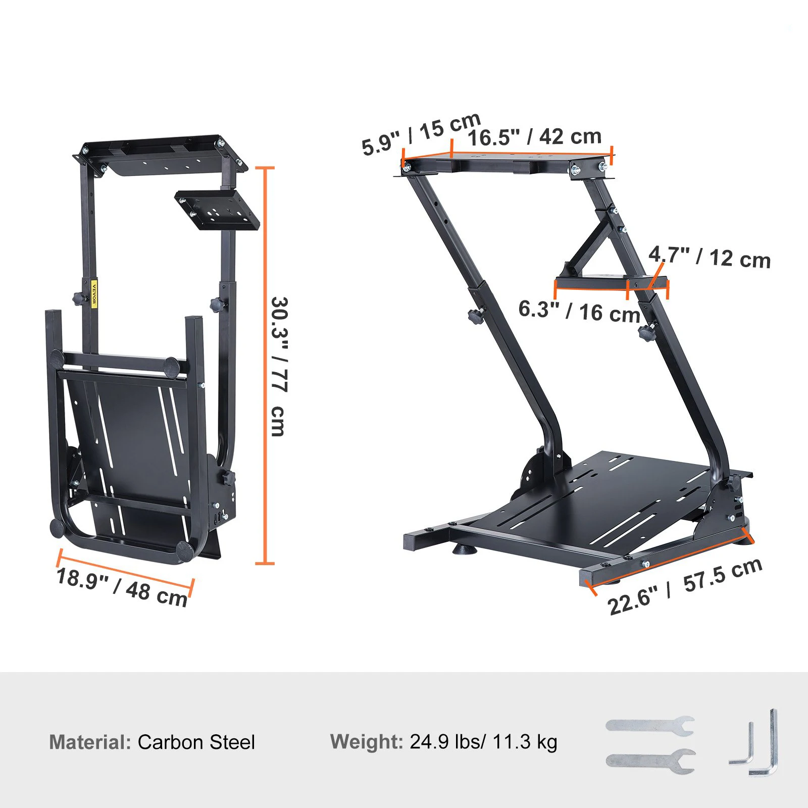 Support de volant de voiture ou support de volant LogitechRacing avec support de levier de vitesses réglable pour simulateur de conduite, compatible avec les volants de course G25, G27, G29, G920.