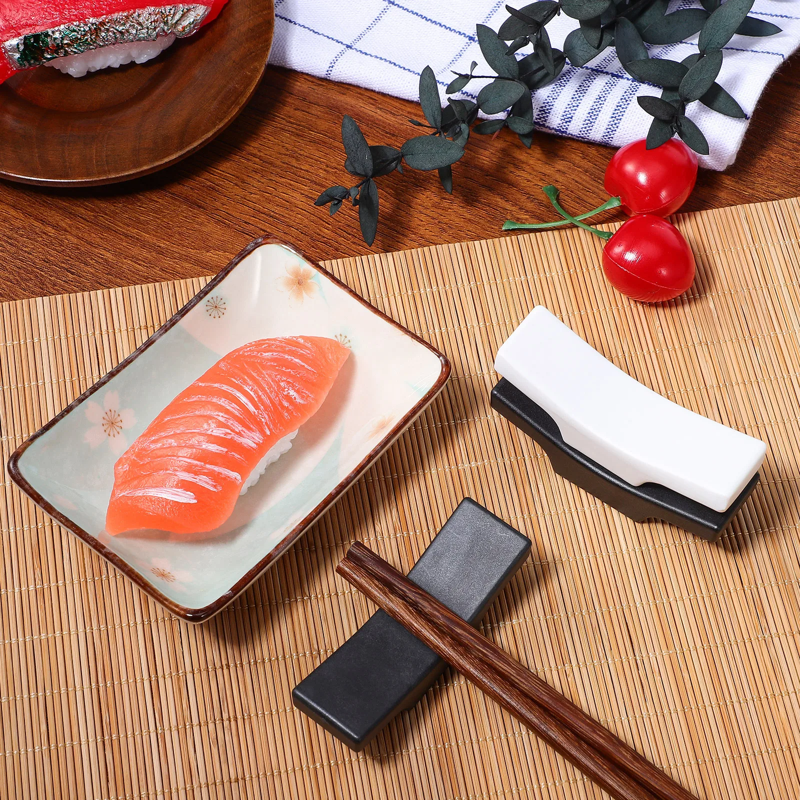 

8 pcs Chopstick Holder Metal Alloy Resin Non-Slip Base Stable Tabletop Use Home Restaurant Party Cutlery Organizer Spoon Rest