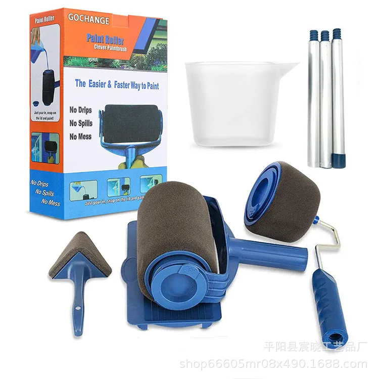 5 In 1 Multifunction Seamless Sponge Paint Roller Brush Set Easy Edge Cutting Paint Tool For Home Wall Decoration