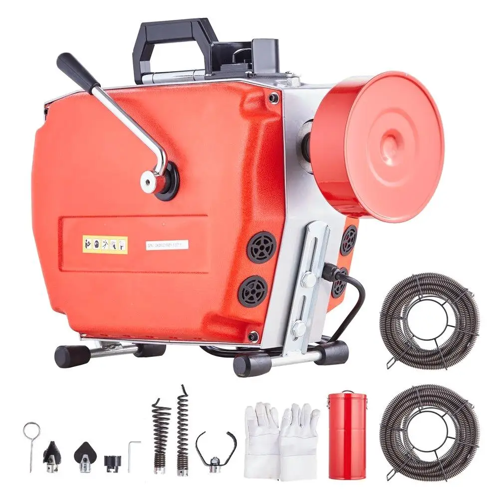 

Drain Cleaner Machine 120FT 7/8 Inch 420W Sewer Snake Auger Manual Feed Heavy Duty Pipe Cleaning Tool