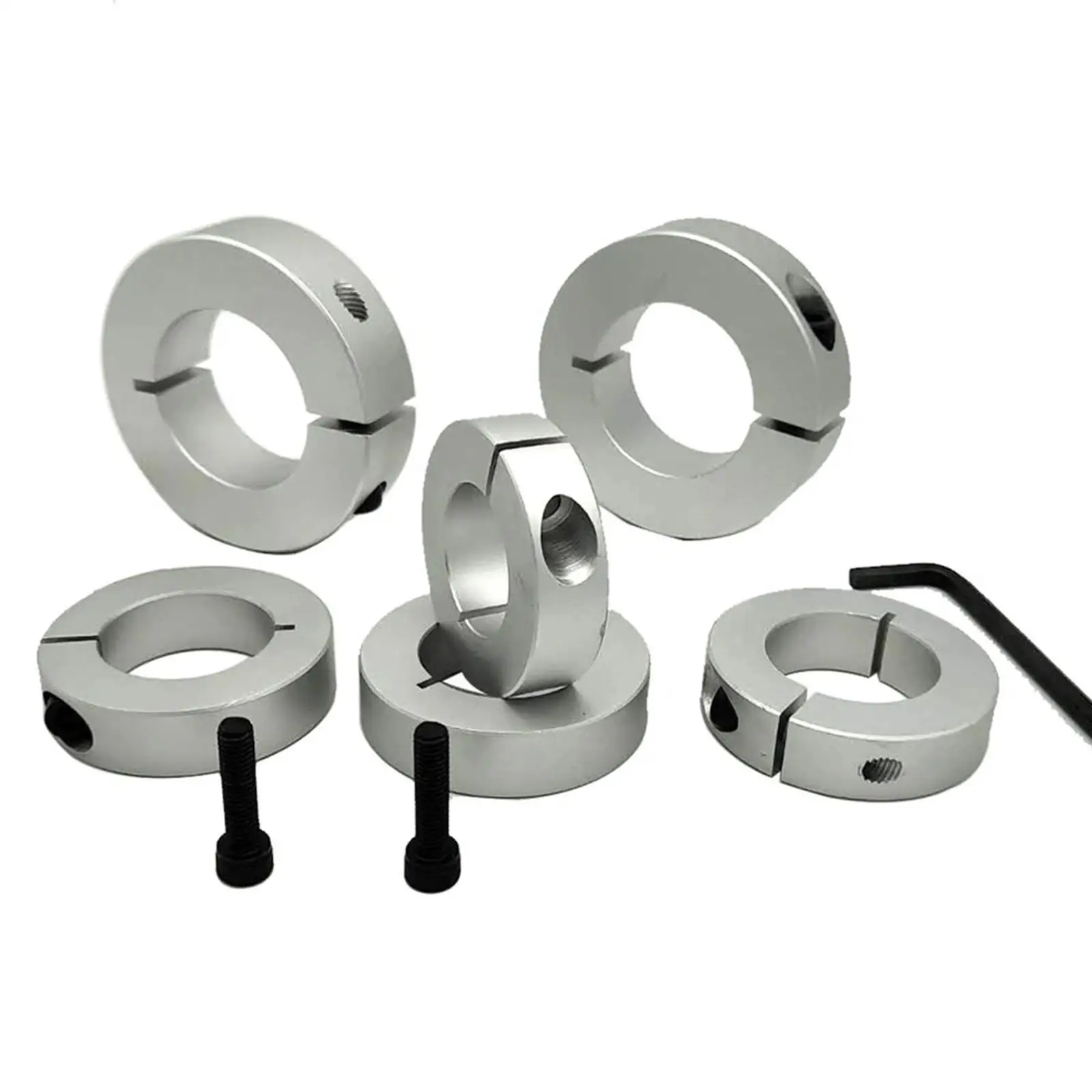 

8Pcs Depth Stop Rings Set Split Rings Drill Positioner Tool Metal Hex Wrench for