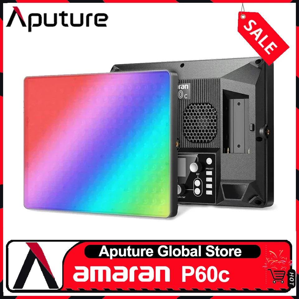 Aputure Amaran P60c RGB Full-color 2500-7500K Photography Light Amaran P60x Bi-color LED Panel Light for Live Stream