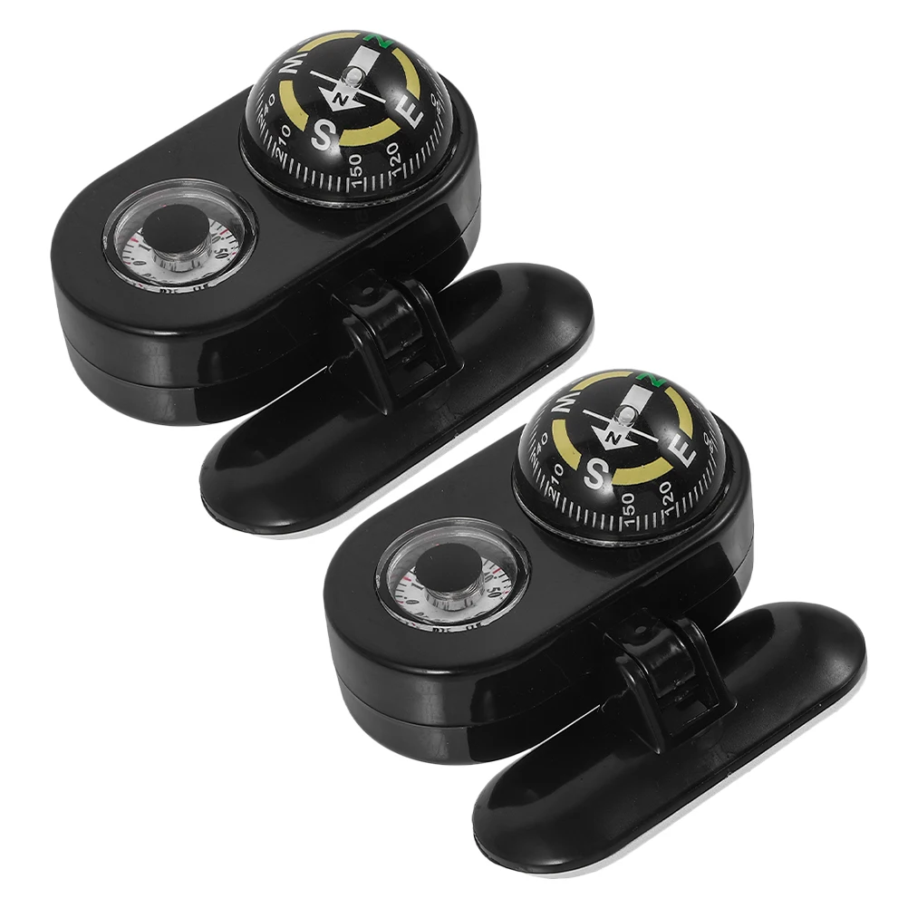 

2Pcs Dashboard Compass for Car with Thermometer Ball Auto Interior Accessories Direction Finder for Vehicle