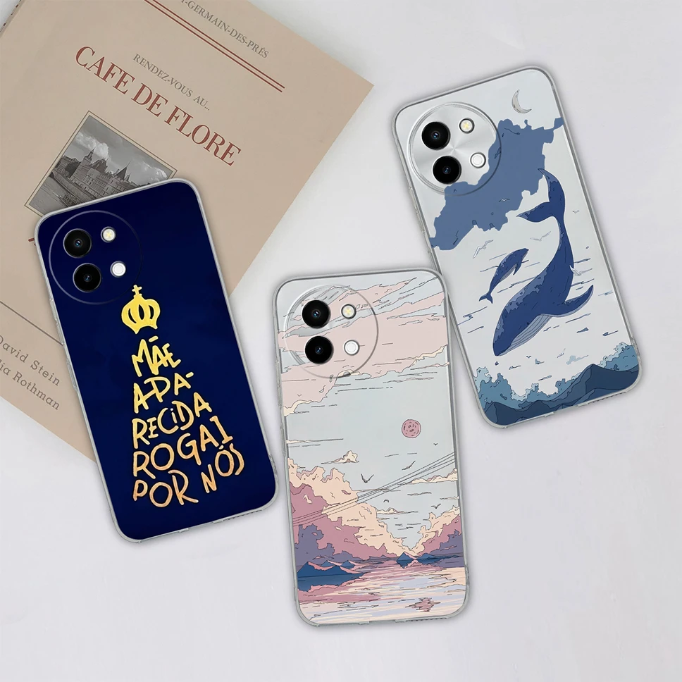 Case For Vivo Y38 5G Colorful Multiple Patterns Transparent Soft TPU Silicone Protective Back Covers Shell For Vivo Y 38 Fundas