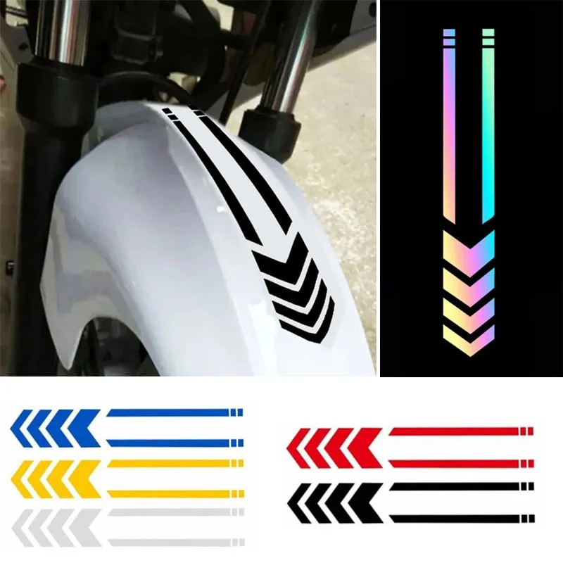 Motorcycle Fender Stickers Reflective Arrow Stripe Scooter Motorbike Fender Decal Mudguard Sticker Universal Waterproof Oilproof