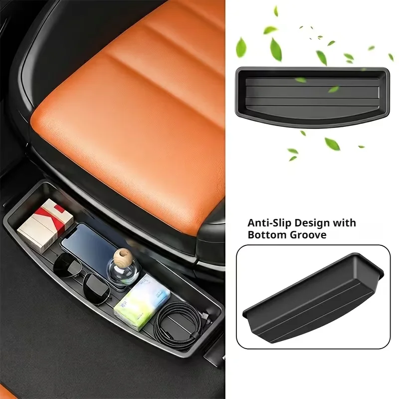 Universal ABS Car Storage Box under Seat for Efficient Parts Storage Suitable for Most Car Models