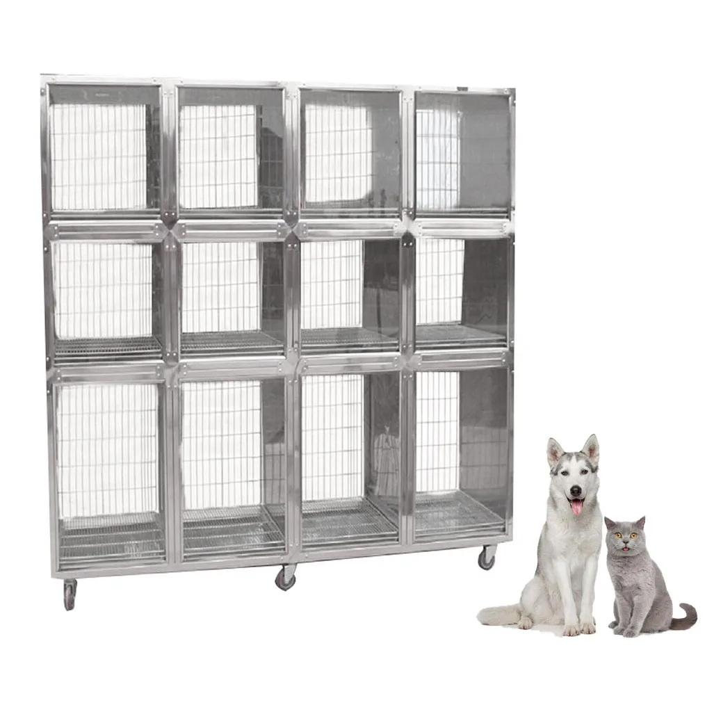 

High Quality Customizable Veterinary 304 Stainless Steel Modular Pet-showing Cage