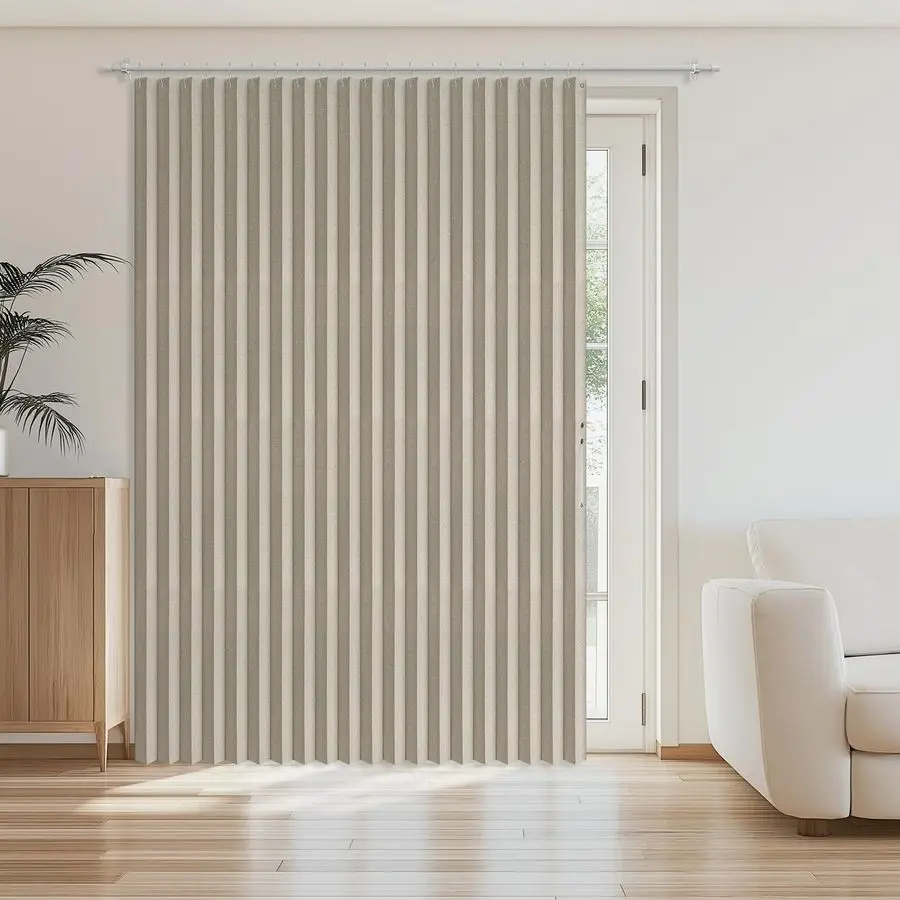 

Штора-гармошка 100% затемняющая, 98x84, кремово-белая, магнитная, складная, для зонирования комнаты, без сверления, раздвижная, для патио и гардеробной