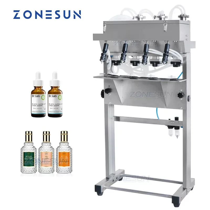 ZONESUN Vacuum Liquid Perfume Filling Machine Milk Water Eyewash Cosmetics Beverage Filler Bottle Filling Equipment