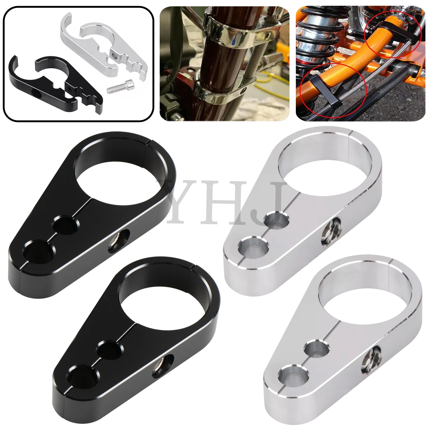 

Motorcycle 1.25'' Handlebar Wire Holder Clamp Brake Cable Clutch Clips For Harley Davidson Models Aluminum Black/Chrome