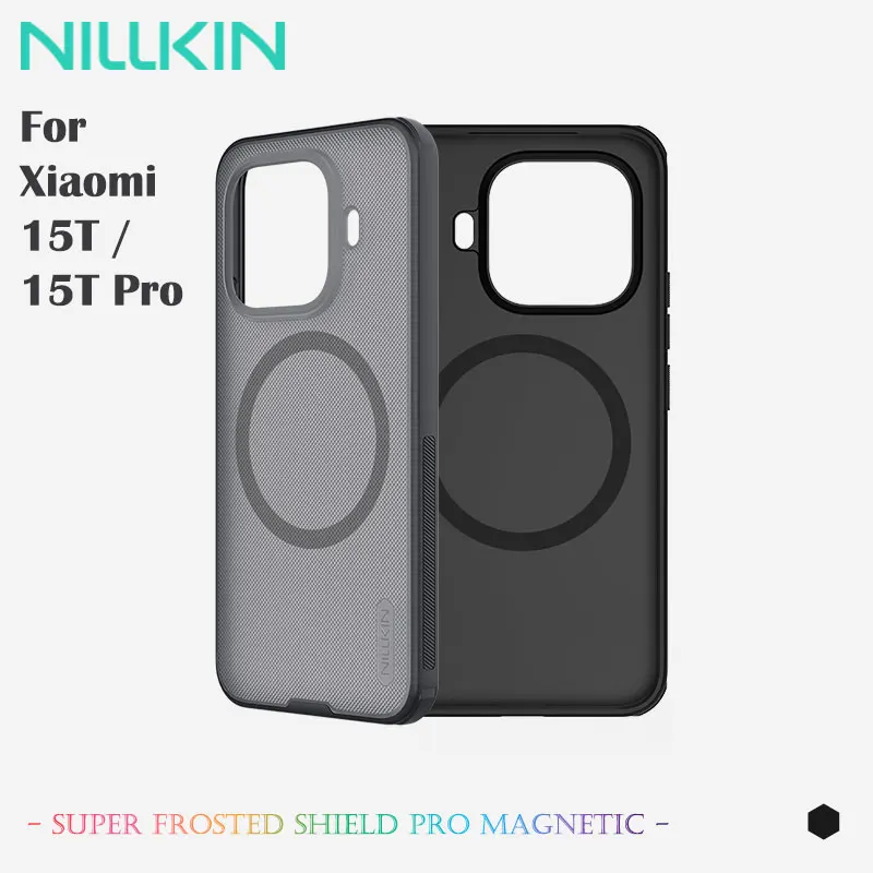 Für Xiaomi 15T/15T Pro, NILLKIN Frosted Shield Case, Dual TPU+PC stoßfest, rutschfeste matte Beschichtung, 4-Ecken-Stoßstangenschutz