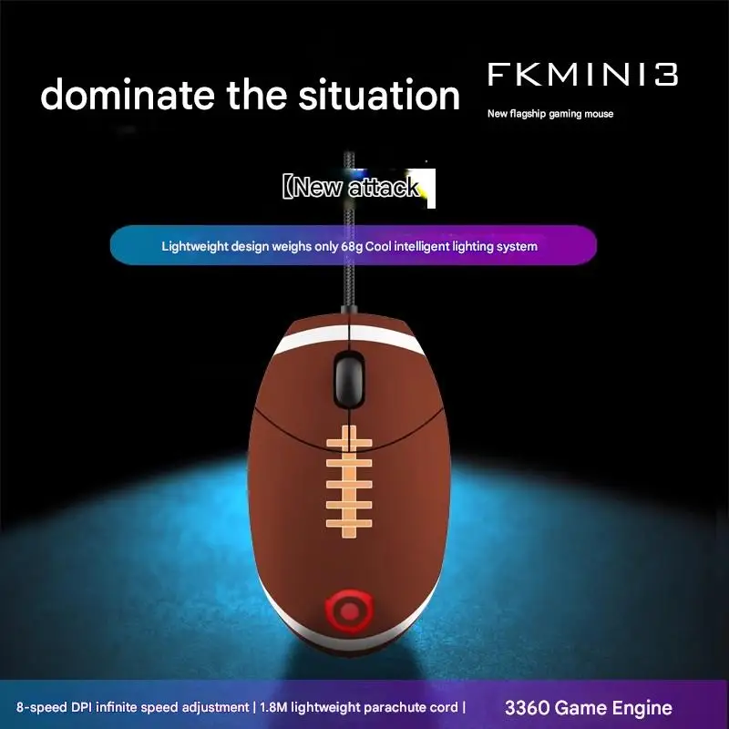 Commatech Fkmini3 Gaming-Maus, kabelgebunden, USB, leicht, CF/RTS, zweihändig, E-Sport-Maus, optisches PC-Zubehör, PMW3311, 12000 DPI, Geschenk