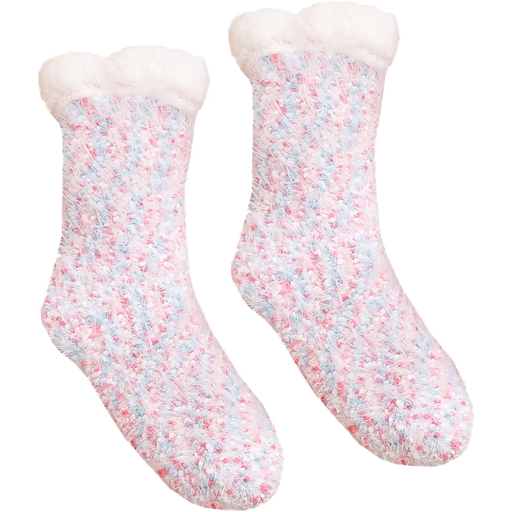 

1 Pair Bed For Slipper For Women Women Winter Thermal Slipper Non Slip Floor Socks Cozy Household Socks Christmas Gift