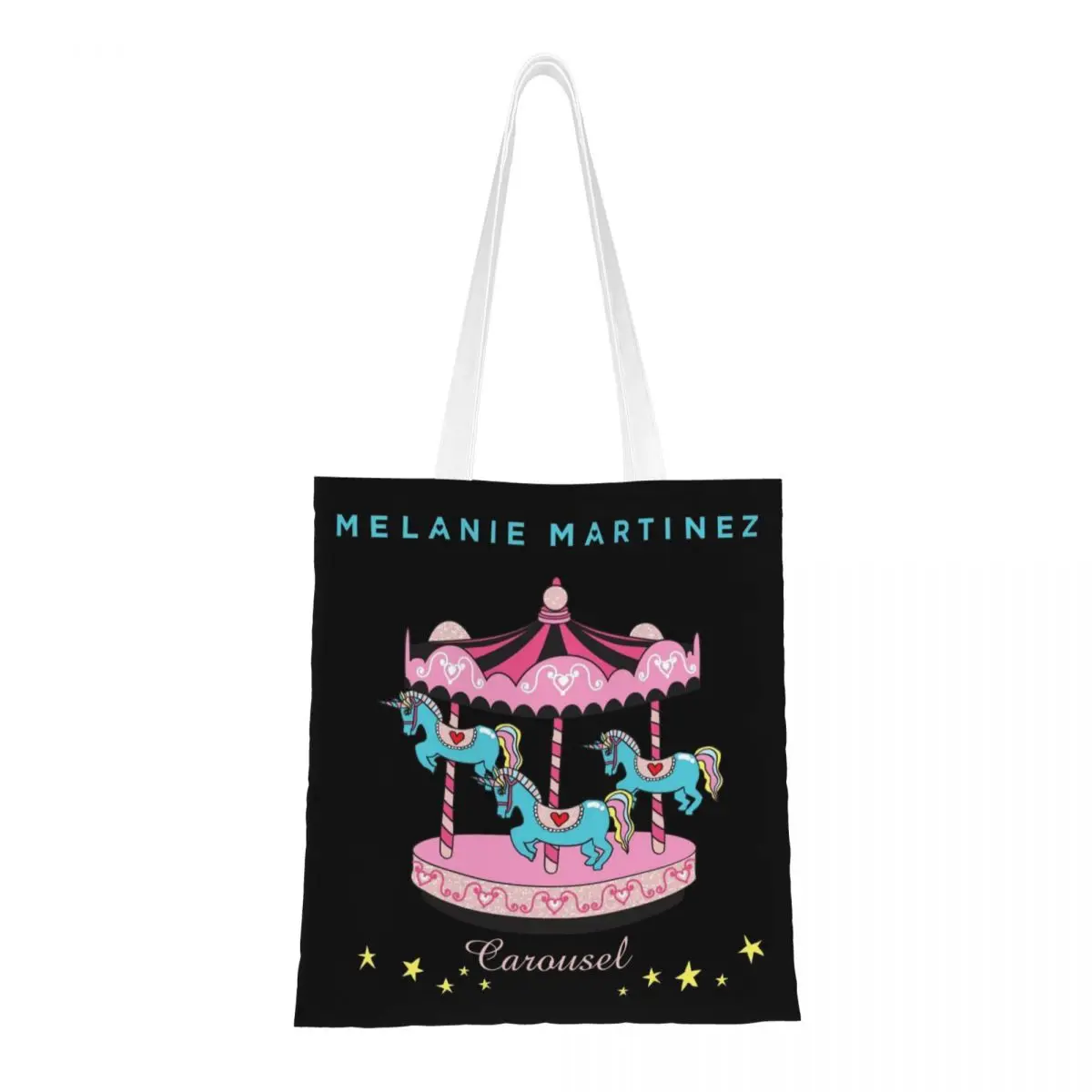 Custom Carousel Melanie Martinez Groceries Tote Shopping Bag Women Funny Singer Music Canvas Shopper Shoulder Bags Handbag