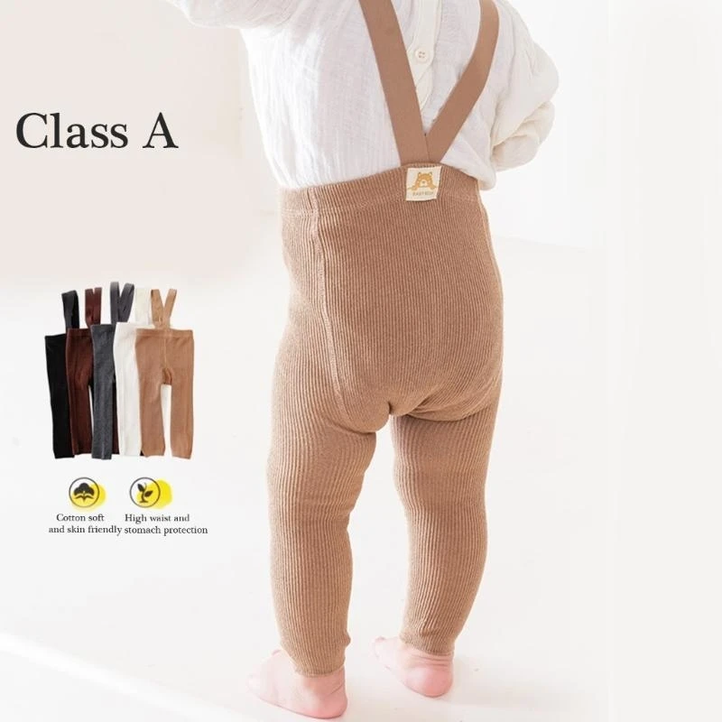 

J15U 0-3 Toddler Knitted Leggings Stretchy Tights Baby Suspenders Warmth Accessories