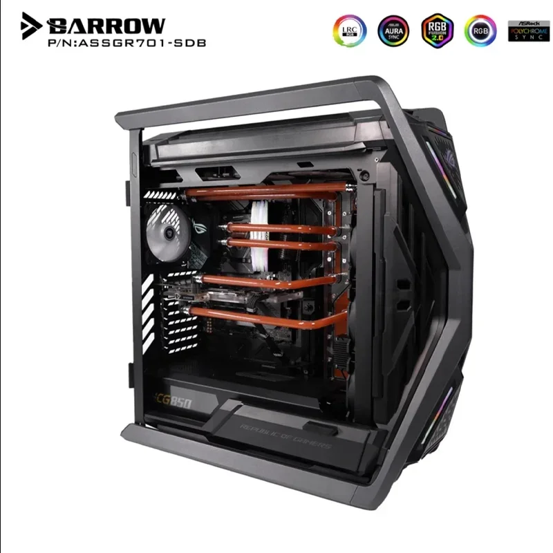 Barrow ASSGR701-SDB, Waterway Boards For For ASUS ROG HYPERION GR701, CPU GPU Cooler, Water cooling System, Dual Radiator Tank