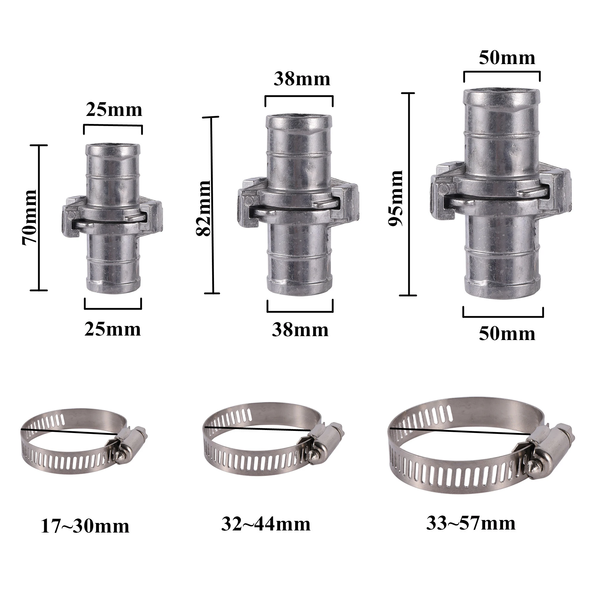 Garden Water Pipe Connections Fittings 25mm 40mm 48mm Pipe Fittings Hose Clamp Clamp Hose Agriculture Garten tube Accessories