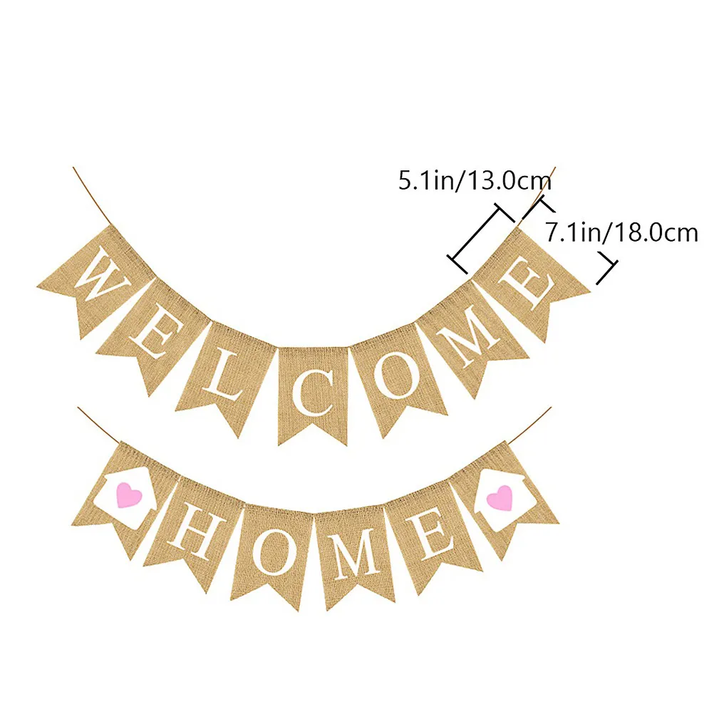 1Set Fish Tail Flag Banner Welcome Home New Year Party Decorative Backdrop for Home Indoor Outdoor Wall Hanging Holiday
