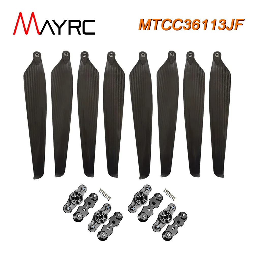 

8Blades MAYRC 36inch CW CCW Paddle 36113 Carbon Fiber Propeller with Blades Clamp for JF XAG Agricultural P30 Drone Multi-Engine