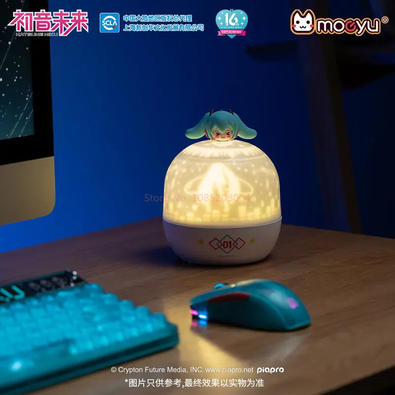 In Stock Hatsune Miku Projector Night Lighting Project Lamp Light Home Decoration Lamp For Bedroom Kids Three Color Lights Gift