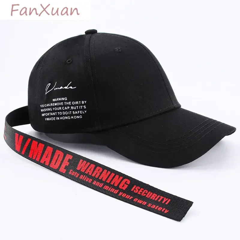 Y2K Baseball Cap for Men Women Long Strap Tail Kpop Hip hop Summer Cap Unisex Style Letters Print Trucker Hat