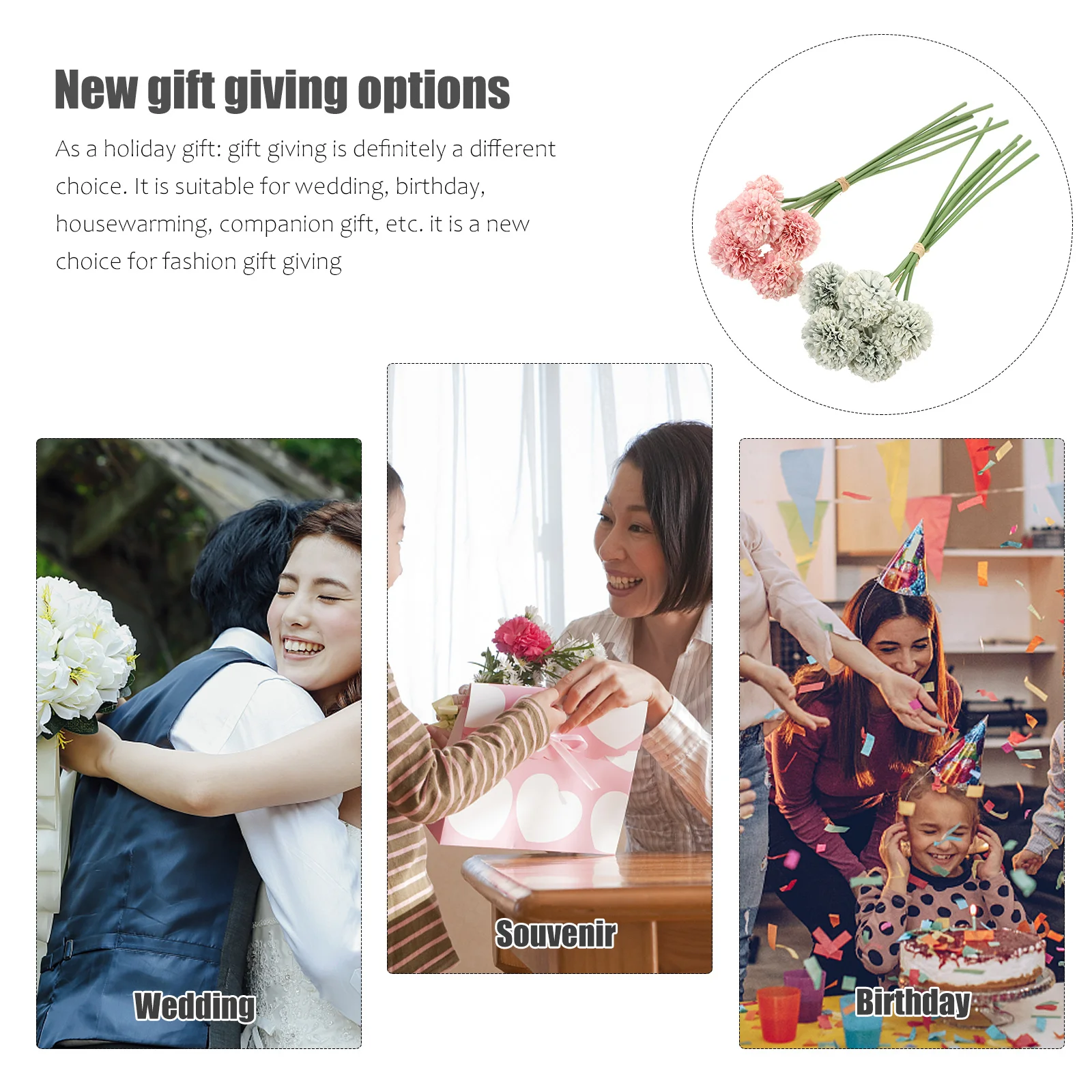 

2Pcs Faux Hydrangea Flower Decor No Pruning Watering Required Creative Design for Wedding Party Tabletop Arrangement