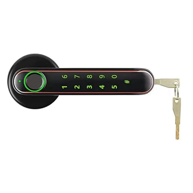 Fingerprint Door Lock para quarto e escritório, Bluetooth, Tuya Celular, Desbloquear Senha, Smart Handle, Casa