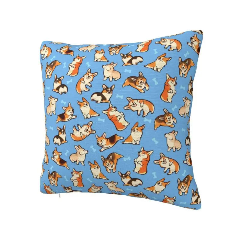 Luxury Jolly Corgis Cushion Cover 50*50 cm Polyester Throw Pillow Case for Living Room Sofa Chair Pillowslip