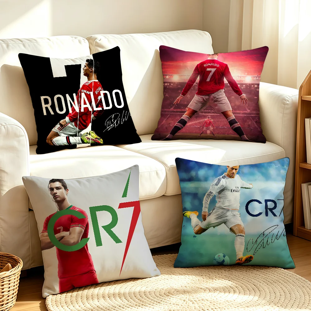 Football C-Cristiano R-Ronaldo cushion cover Anti-dustmite Sofa Cushion Decorative Office Cover Lounge Area Indoor & Outdoor Use