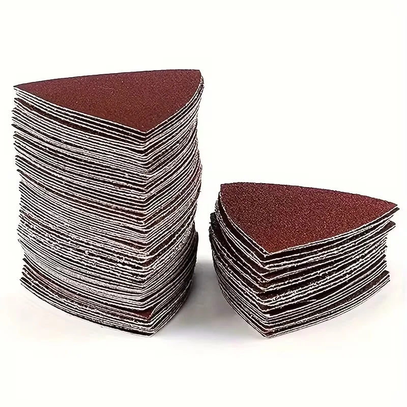 

10/50Pcs 90mm Triangle Sanding Discs Red Hook and Loop Sandpaper Pads 60-320 Grit Abrasive Sheets for Wood Grinding