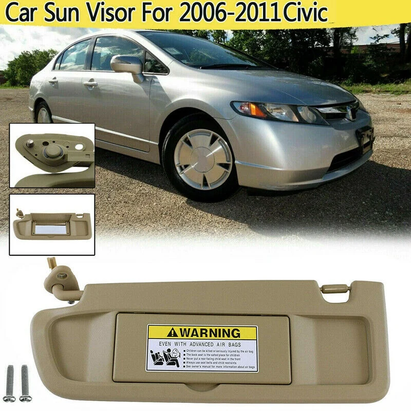 

83280-SNA-A01ZB Car Front Left Driver Sun Visor Assembly for 2006-2011 Honda Civic Coupe/Sedan, Beige