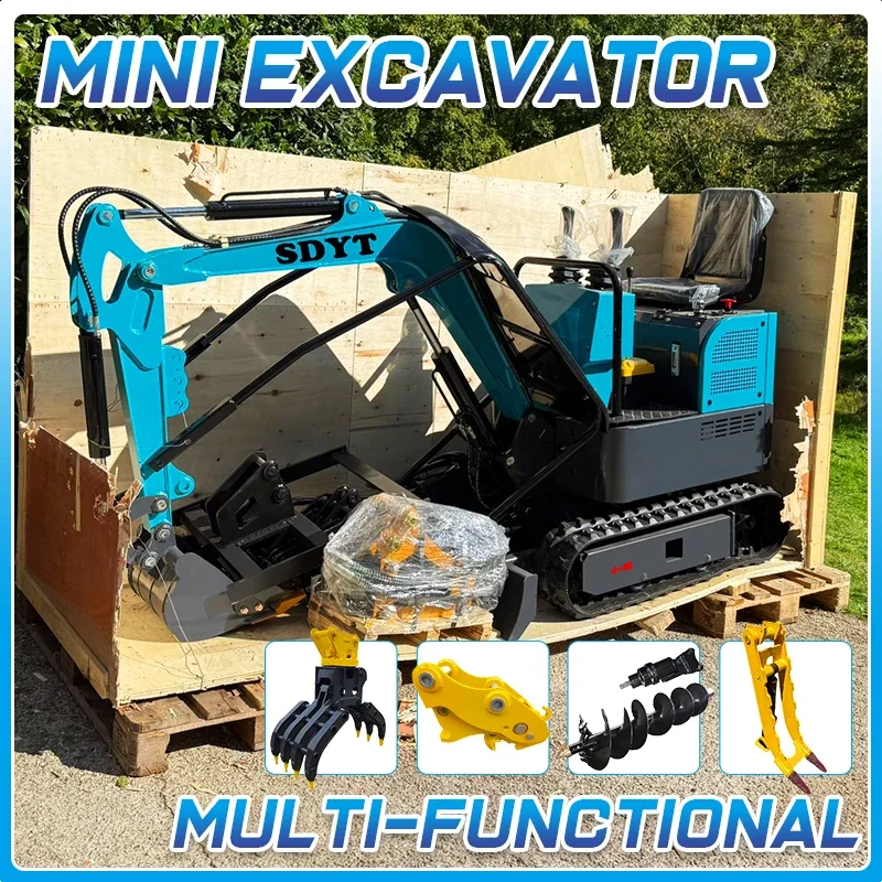 أحدث حفارة صغيرة 1.2 طن مخصصة محرك كوبوتا حفار حفارات المزرعة الزاحفة الصغيرة مع الكابينة