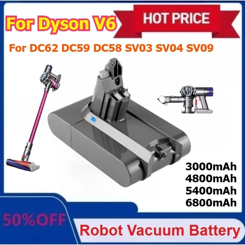 

Upgraded for Dyson Battery Replacement DC62 DC59 DC58 SV03 SV04 SV09 V6 Animal Motorhead V6 Slim V6 Absolute Vacuum Battery