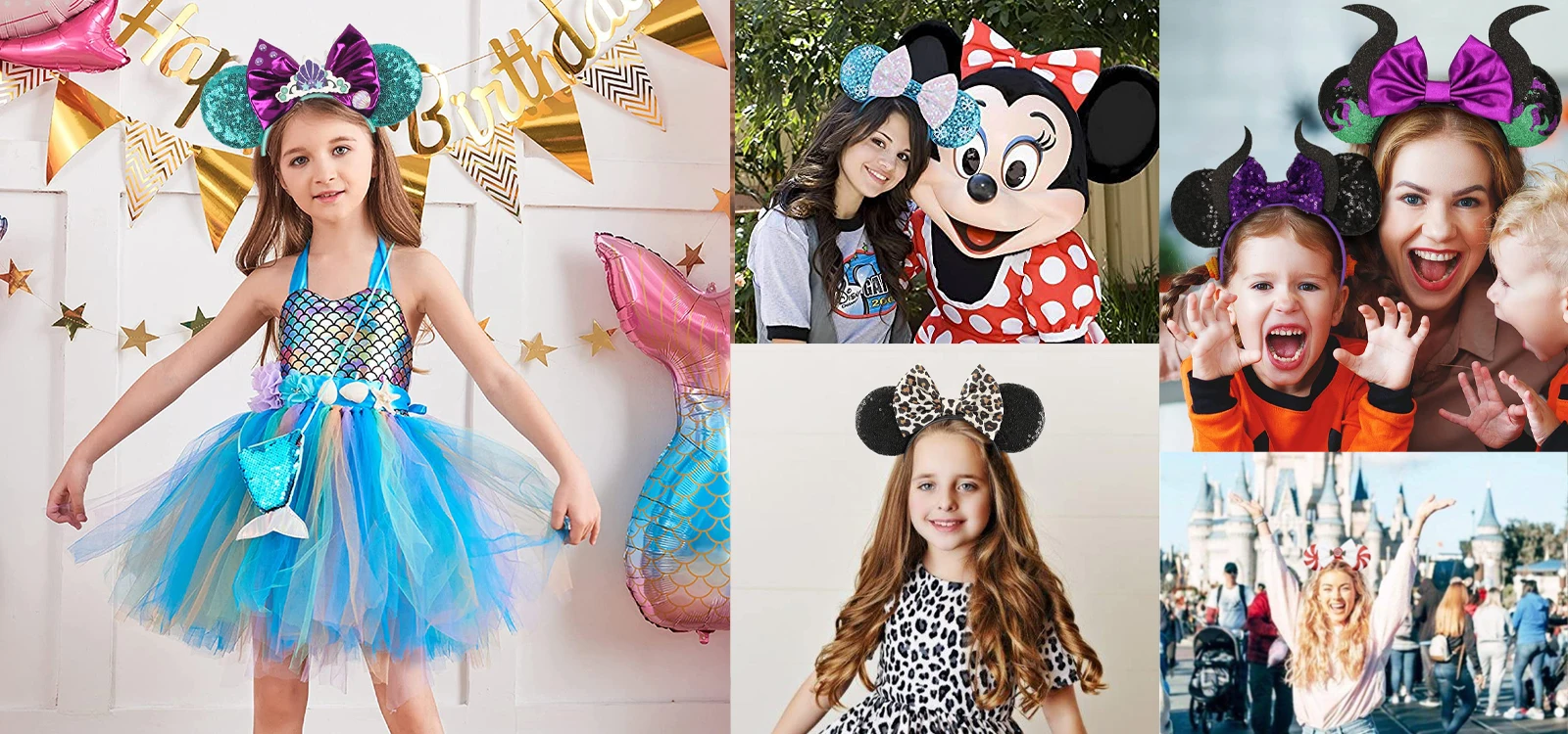 1pc Cartoon Charakter Maus Ohren Stirnband Pailletten 5 "Bogen Haarband Für Mädchen Frauen Festival Party DIY Haar zubehör – Detail 1