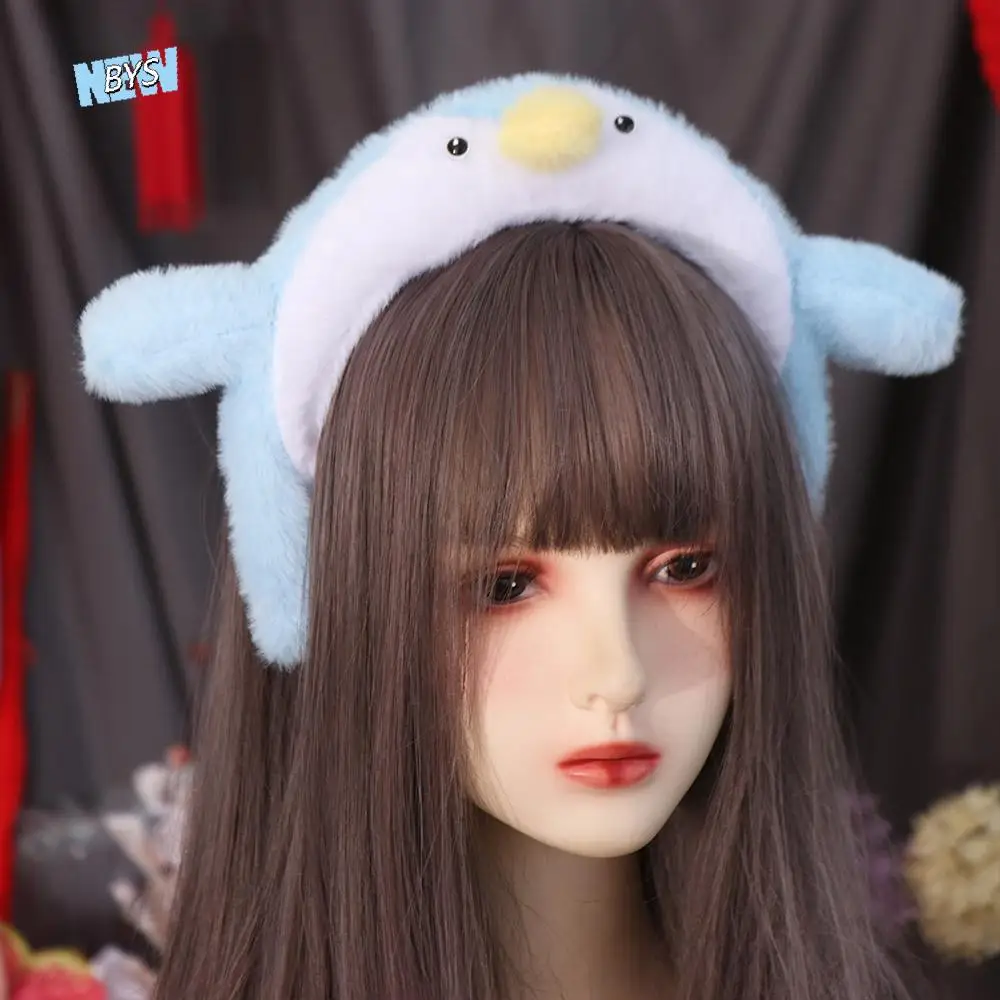 

Funny Snotty Pig Cartoon Headband Plush Doll Non-slip Plush Hairband Sweet Cute Penguin Hair Hoop Makeup