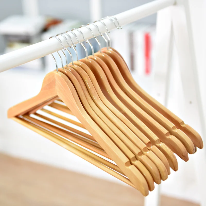 

Simple Modern Log Suit Hangers For Clothes Household Dry And Wet Drying Wooden Hanger Hotel Adult Wardrobe Rack For Coats