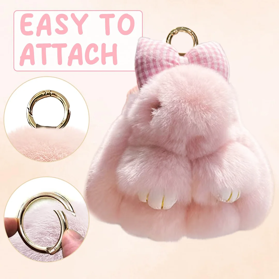 الأرنب لولو، الأرنب لولو المفاتيح مع القصدير، اليدوية لينة الأرنب Pompom المفاتيح سحر، الأرنب المفاتيح القطيفة، الأرنب المفاتيح، مناسبة f #3