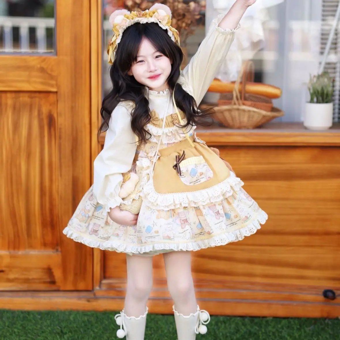 

Летнее платье для девочек в стиле Лолита: кружевное, с цветочным узором, пышное, многослойное, без спинки, для дня рождения, праздников и вечеринок