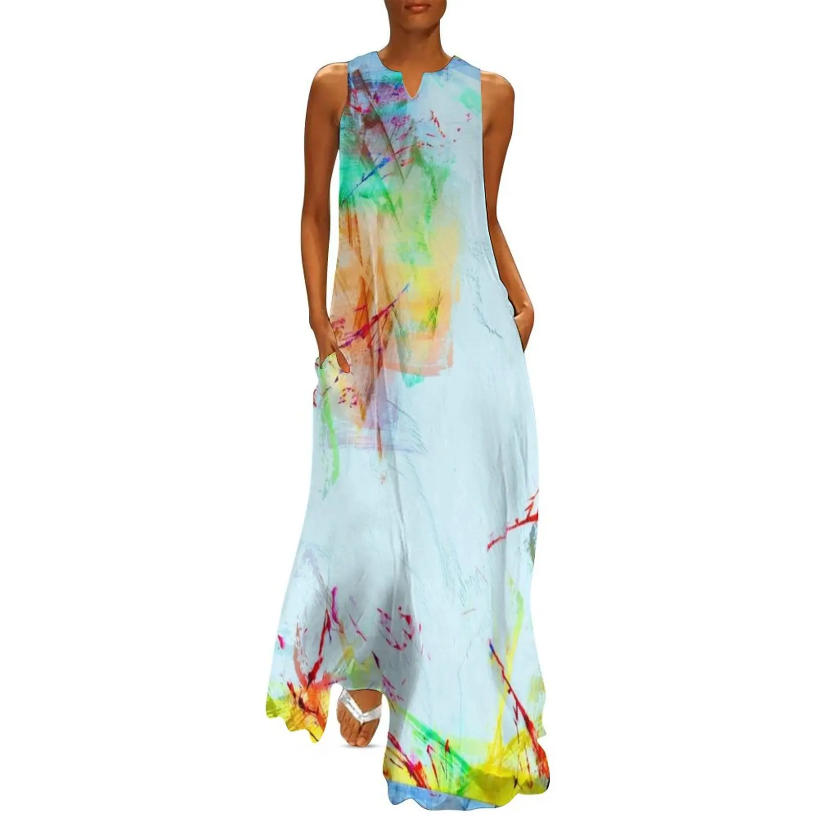 

Abstract Art Long Dress luxury women's party dress evening prom Woman fashion Elegant gown