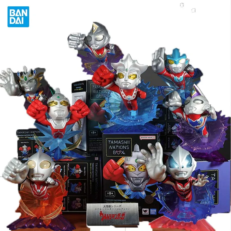Bandai Digimon Gachaแคปซูลกล่องตาบอดUltraman No2 Ultraman Zeta Severn Leo Dyna Gashaponอะนิเมะรูปของเล่นสําหรับนักสะสม