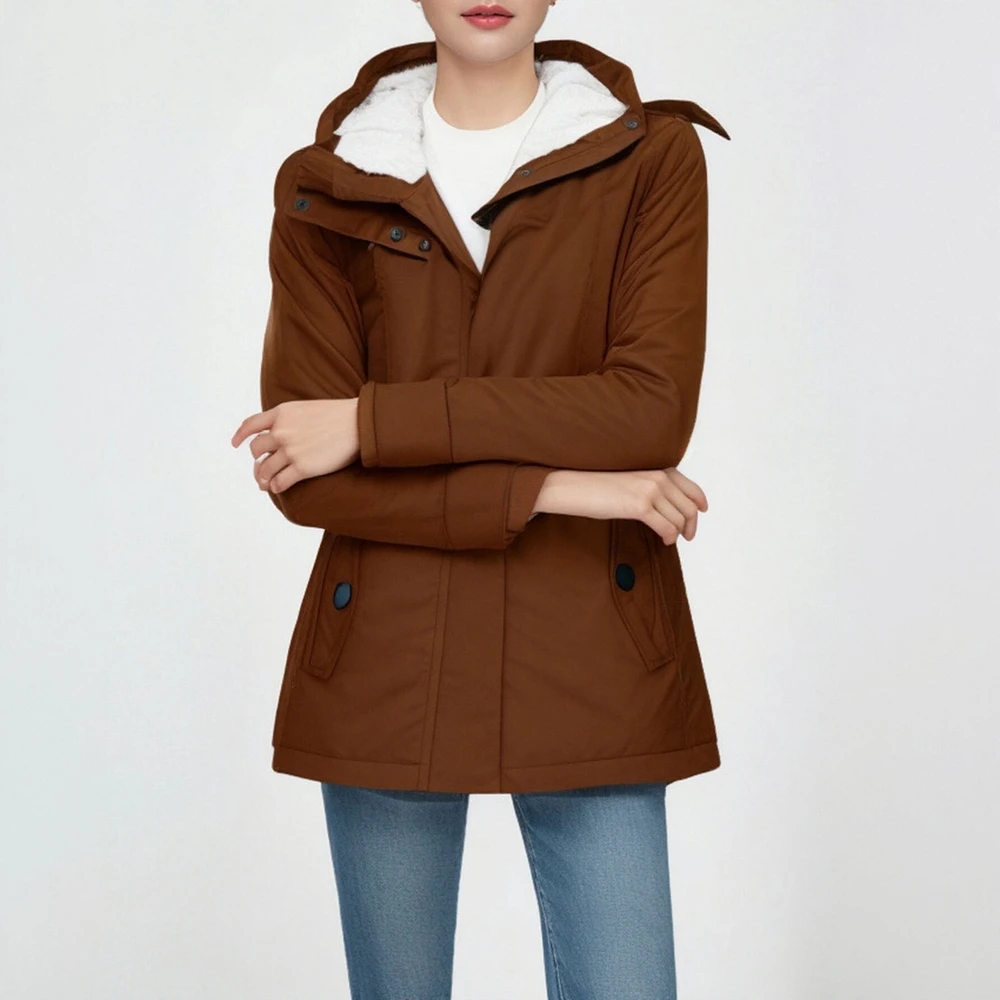 

Повседневная куртка с хлопковой подкладкой и длинными рукавами, дизайн с прямыми рукавами, удобный женский топ, модная тенденция, верхняя одежда